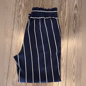 Navy/White Striped Zara Pants S